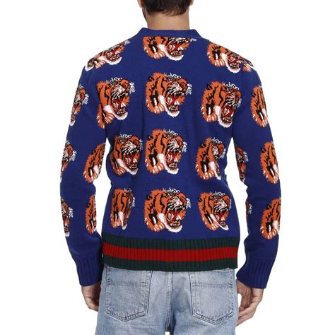 gucci tiger sweater cardigan|gucci tiger jacquard cardigan.